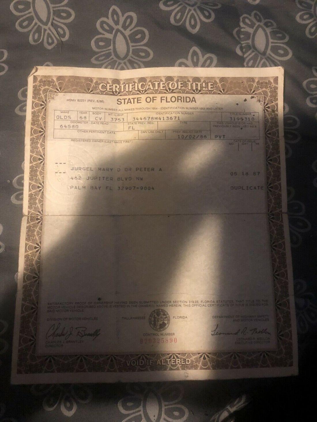 1968 Oldsmobile 1968 Blue RWD Automatic 442 1968 Oldsmobile 1968 442