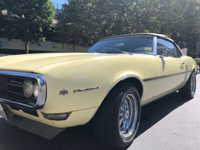 1968 Pontiac 350 Convertible - Original Mayfair Maize Factory Paint 1968 Pontiac Firebird