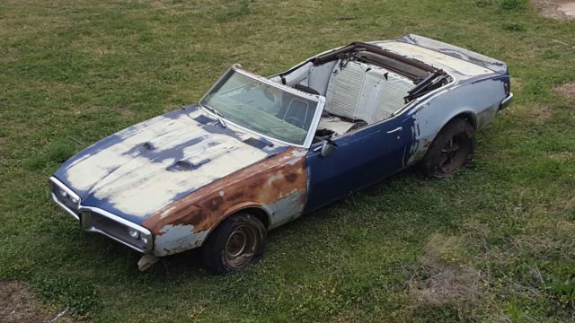 1968 Pontiac Firebird TRUE 400 Convertible 4 speed Okla Project Car PHS doc'd 1968 Pontiac Firebird Convertible