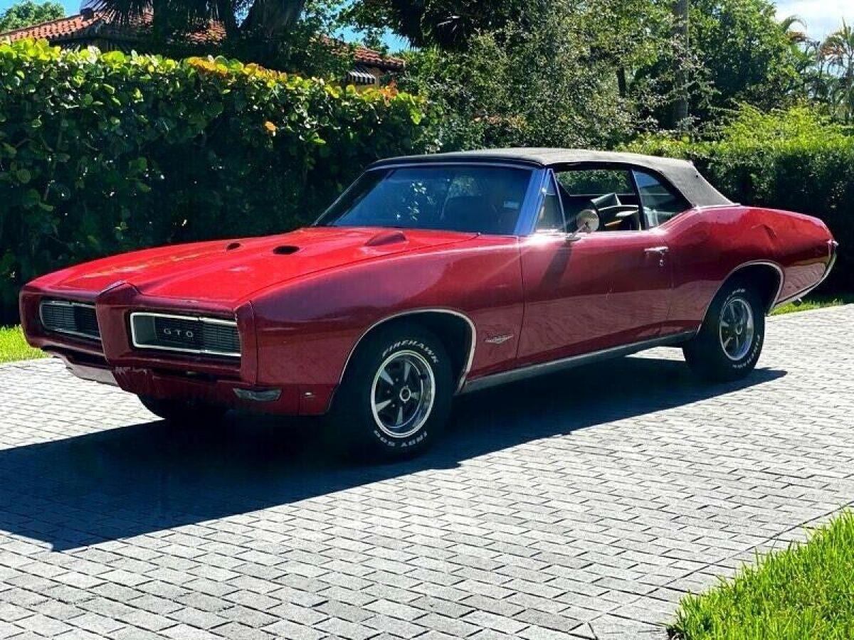 1968 Pontiac GTO CONVERTIBLE 23,800 Miles Red Classic Car 400CID 4 Speed 1968 Pontiac GTO CONVERTIBLE