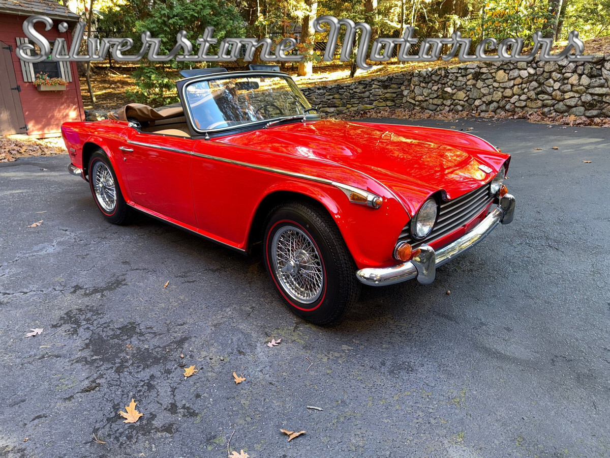 1968 Red TR250 Rare 4 Speed Convertible Roadster Restored 1968 Triumph TR250