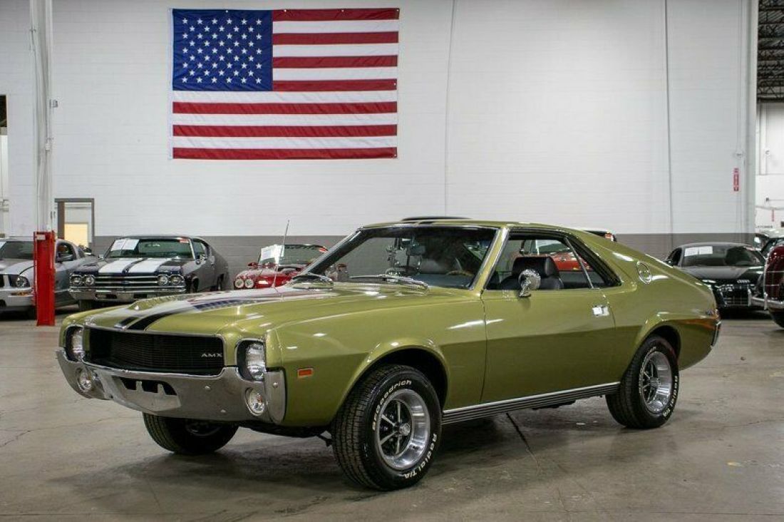 1969 AMC AMX 98639 Miles Green 360 V8 4-Speed Automatic 1969 AMC AMX