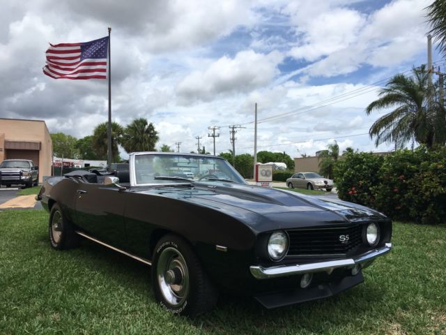 1969 Camaro Convertible 427 engine M22 transmission triple black 1969 Chevrolet Camaro