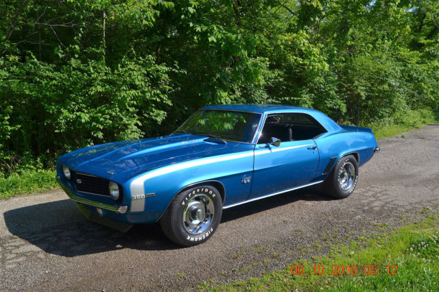 1969 CAMARO SS 350 3SPD SOLID AND STRAIGHT BEAUTIFUL LEMANS BLUE VERY NICE CAR 1969 Chevrolet Camaro SUPER SPORT SS