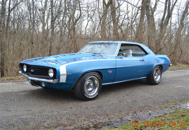 1969 CAMARO SS 350 4SPD PS PDB TACH GAUGES SOLID CAR BEAUTIFUL LEMANS BLUE NICE 1969 Chevrolet Camaro 2 DOOR HARDTOP