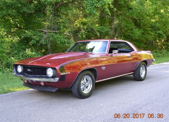 1969 CAMARO SS 396 4SPD SOLID STRAIGHT BEAUTIFUL GARNET RED SHARP NICE CAR 1969 Chevrolet Camaro 2 DOOR HARDTOP