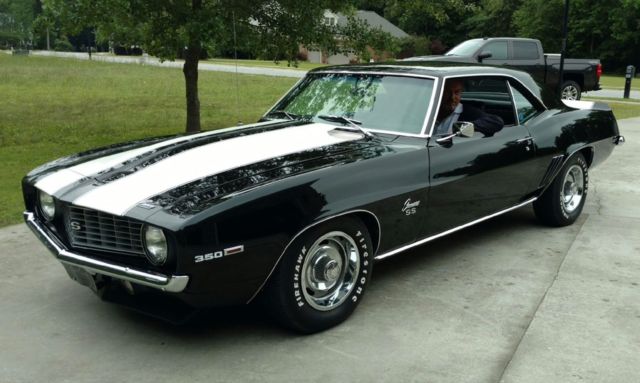 1969 Camaro SS350 original X55D80 VIN Correct Tuxedo Black with hounds tooth int 1969 Chevrolet Camaro SS 350