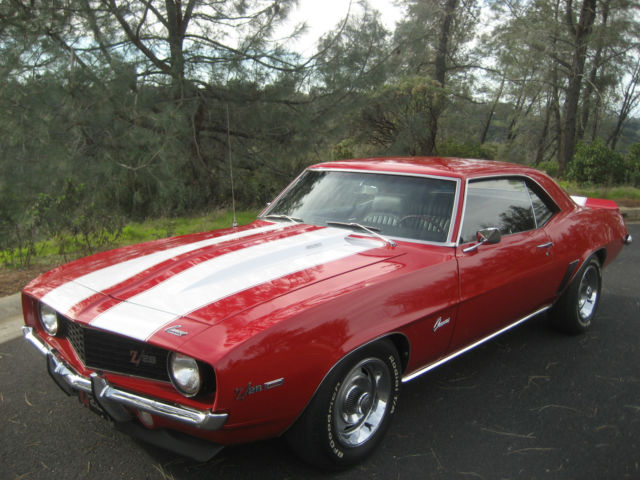 1969 Camaro Z-28 Dz302 Red with White Stripes 1969 Chevrolet Camaro Z28 Hardtop 2-Door
