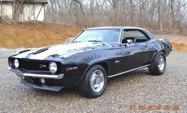 1969 CAMARO Z28 350 4SPD LASER STRAIGHT BEAUTIFUL DEEP TUXEDO BLACK VERY NICE 1969 Chevrolet Camaro Z28 350 4SPD 12 BOLT PS PDB
