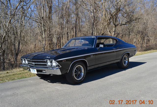 1969 CHEVELLE SS 396 4SPD SOLID ORIGINAL METAL ALL OVER BEAUTIFUL TUXEDO BLACK 1969 Chevrolet Chevelle 2 DOOR HARDTOP