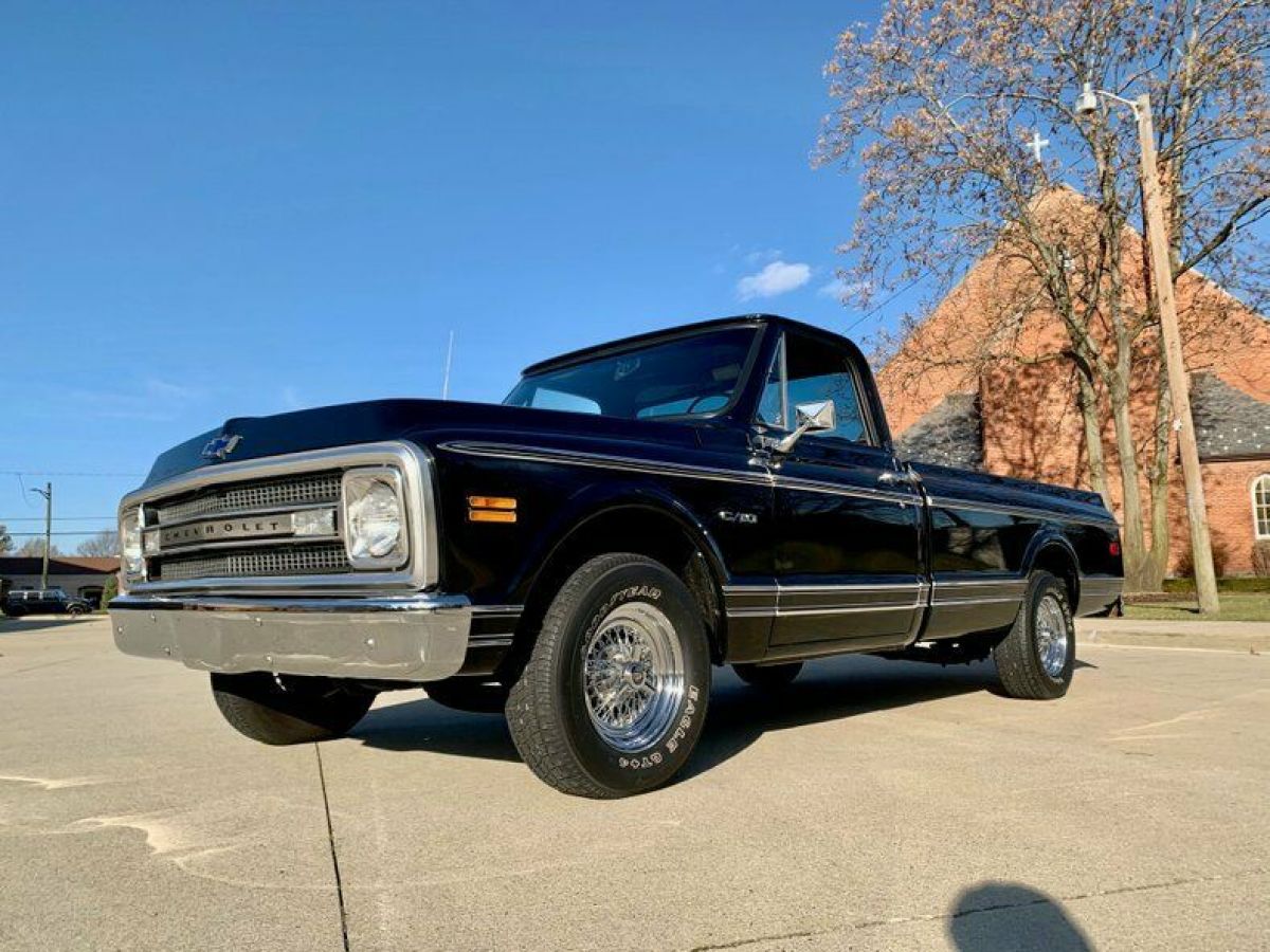 1969 Chevrolet C10 Black Pickup Truck 307 V8 4 Speed Manual 1969 Chevrolet C-10