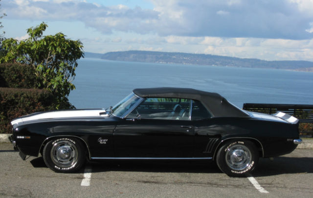 1969 Chevrolet Camaro Black Pro-touring added SS RS Convertible 69 1969 Chevrolet Camaro SS