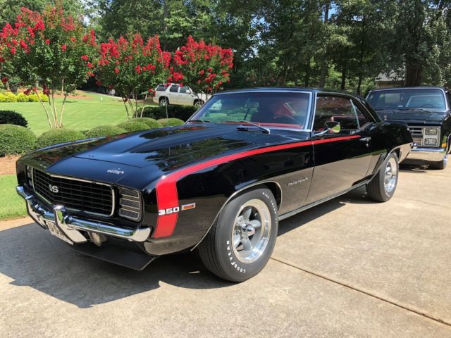 1969 Chevrolet Camaro Rallysport Tuxedo Black Deluxe Red Interior Auto and Air 1969 Chevrolet Camaro Rallysport