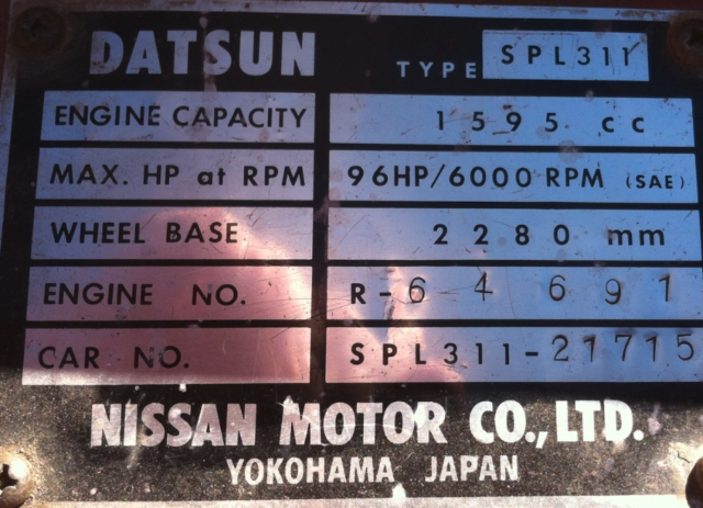 1969 Datsun 1600 Convertible/ Heard Top - photo 11