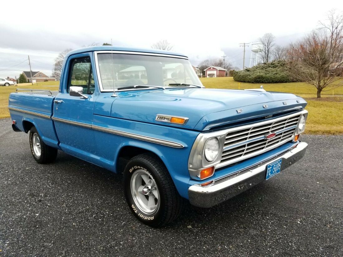 1969 F-100 SHORT BED pickup 2WD 360 V-8 Engine with C-6 Automatic Transmission 1969 Ford F-100 Custom Cab