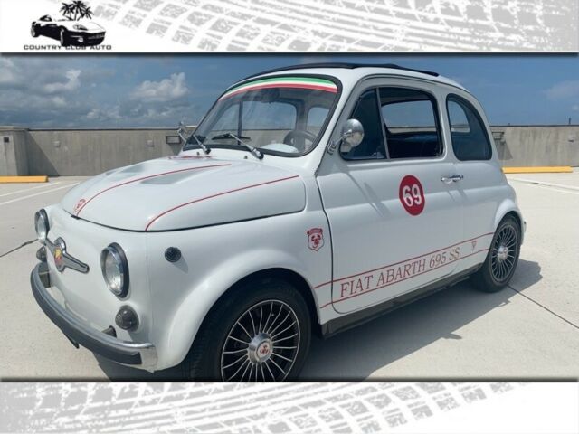 1969 Fiat 500 Abarth Cabrio 65671 Miles White 595cc 4 Speed 1969 Fiat 500 Abarth Cabrio