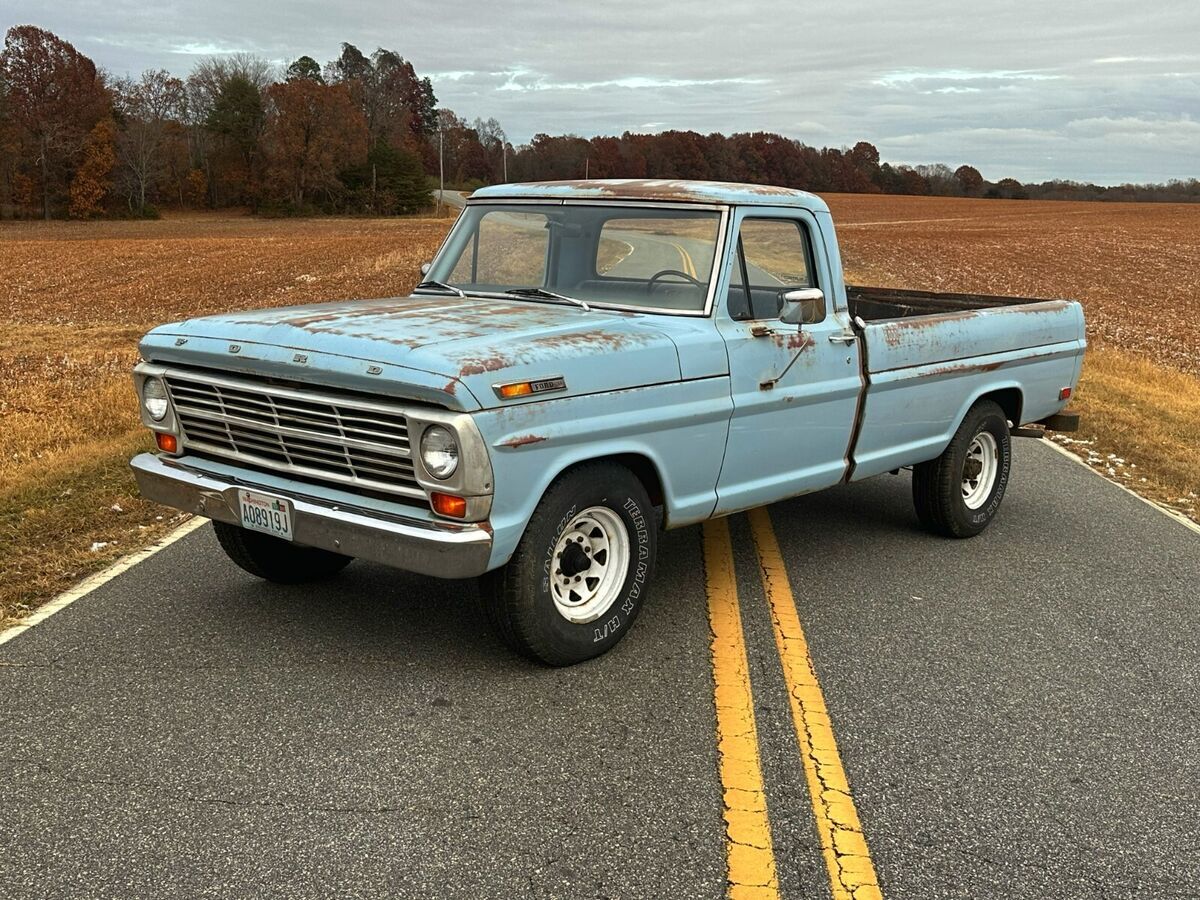 1969 Ford F-250 Skyview Blue Great Patina No Rust Survivor 360 V8 4 Speed 1969 Ford F-250
