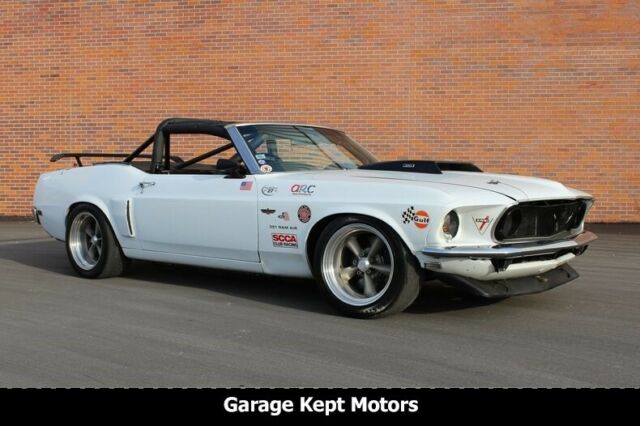 1969 Ford Mustang Convertible Track Car White Convertible 420ci/625hp V8 3380 Mi 1969 Ford Mustang Convertible Track Car