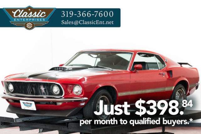 1969 Ford Mustang Mach 1 0 Candy Apple Red Fastback 351 Windsor V8 3 Speed Autom 1969 Ford Mustang Mach 1