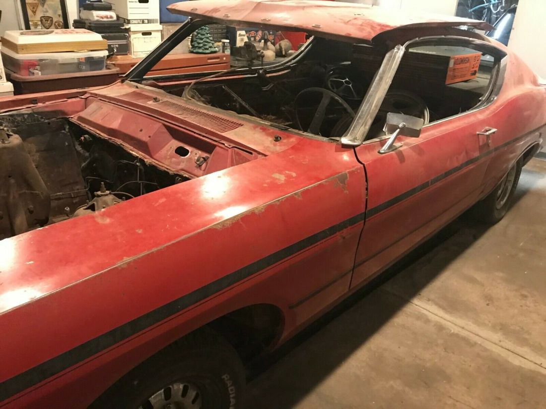 1969 Ford Torino GT R code 428 scj 4 speed W code drag pack fastback project 1969 Ford Torino GT