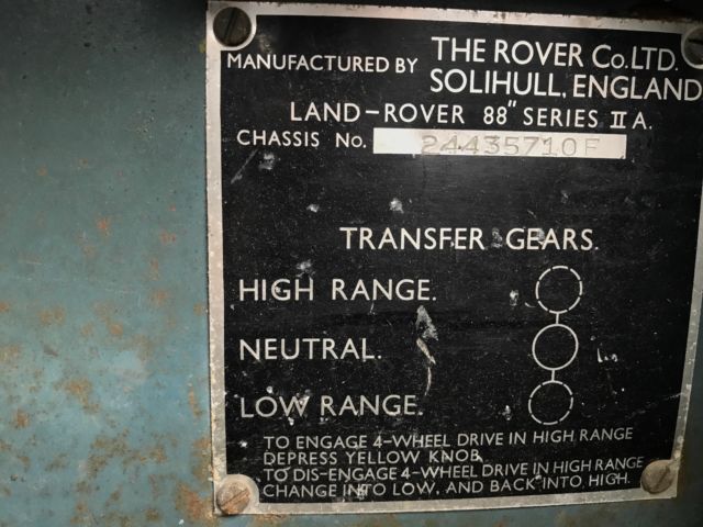1969 Land Rover Series IIA 88" Bugeye - BUG EYE US Specification - photo 4