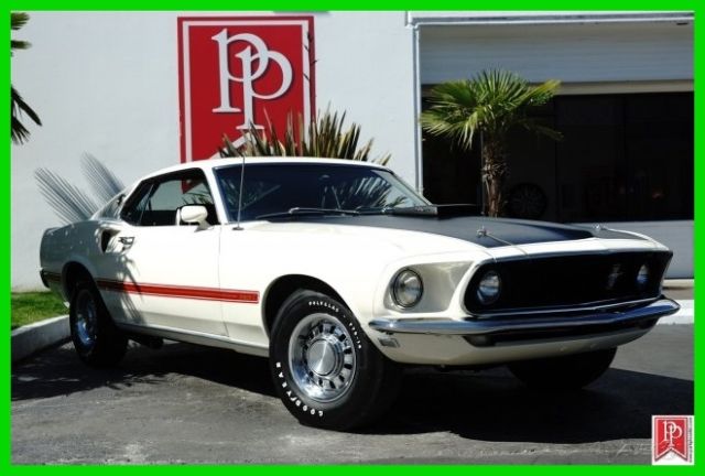 1969 Mach 1, 428 Super Cobra Jet Ram Air, 4-Speed Manual, Wimbleton white 1969 Ford Mustang Sportsroof