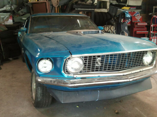 1969 Mach 1 Gulfstream Aqua. GT500 heads. TACH DASH CAR. *428 Cobrajet available 1969 Ford Mustang