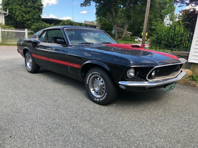 1969 Mach 1 Q-Code Raven Black Auto AC Fold Down SOLID R San Jose car FE 390 428 1969 Ford Mustang Mach 1