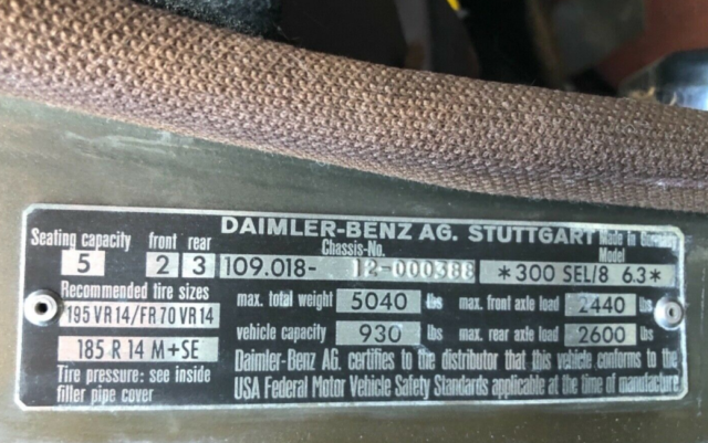 1969 Mercedes-Benz 300-Series CLEAN TITLE / AC / 82K MILES - photo 3