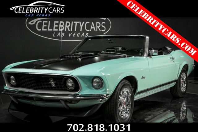 1969 mustang convertible 302 V8 GT Tribute 2 dr Aztec Aqua Las Vegas 1969 Ford Mustang