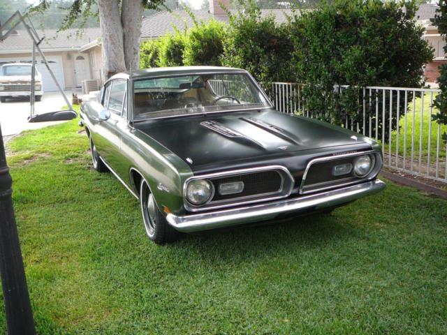1969 PLYMOUTH BARRACUDA FB FACTORY 4 SPEED V8 ORIGINAL PAINT CA BLACK PLATE CAR 1969 Plymouth Barracuda