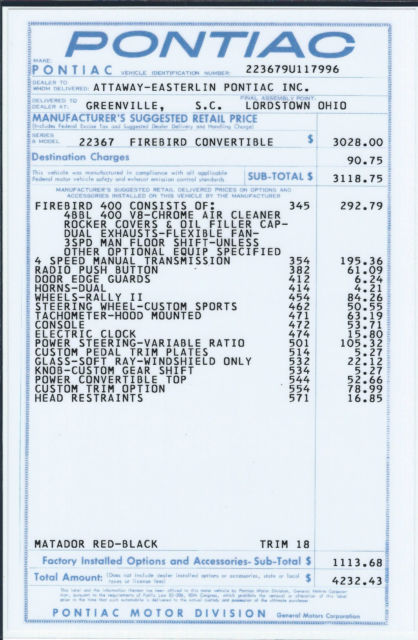 1969 Pontiac Firebird 400 - photo 2