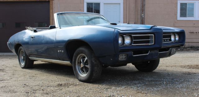 1969 Pontiac GTO Convertible 4 speed PHS Doc, Liberty Blue, Resto Judge clone? 1969 Pontiac GTO