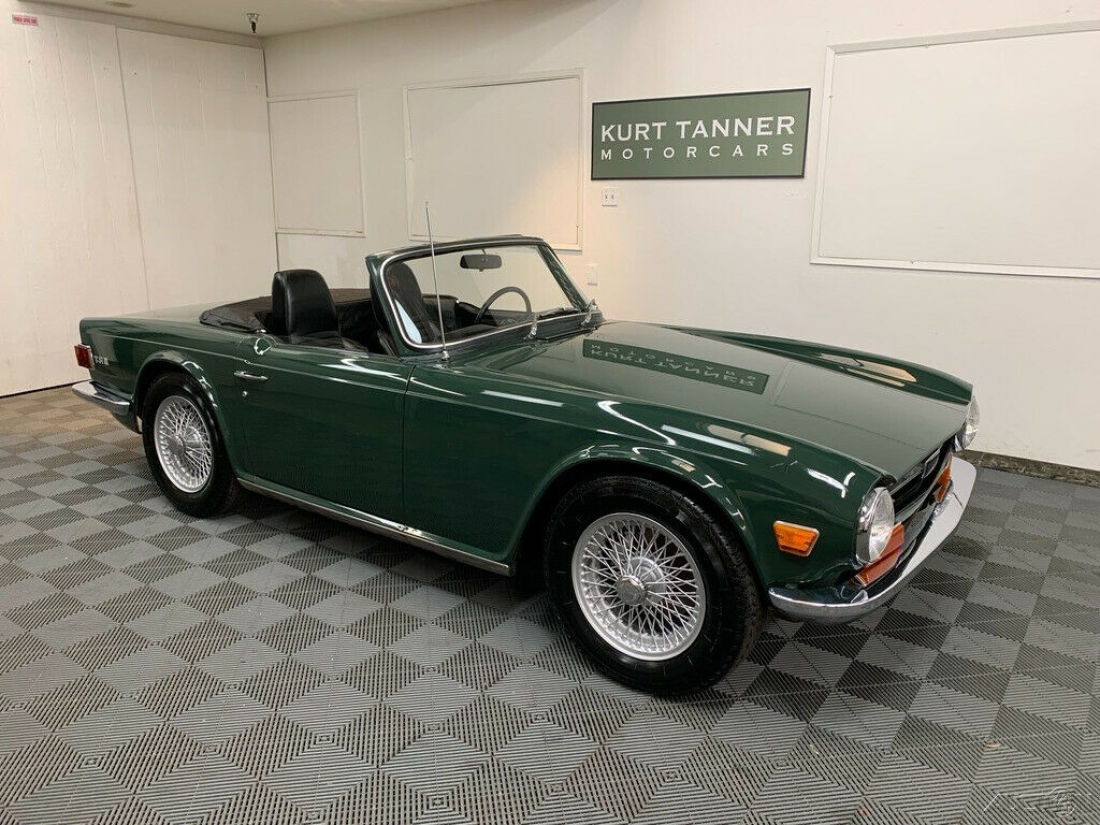 1969 TRIUMPH TR-6. ORIGINAL PAINT, LAUREL GREEN WITH BLACK TRIM. CA CAR. 1969 Triumph TR-6 1969 TRIUMPH TR-6. ORIGINAL PAINT, LAUREL GREEN.