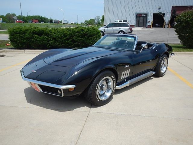 1969 Tuxedo Black Corvette Covertible 2 Tops 1969 Chevrolet Corvette