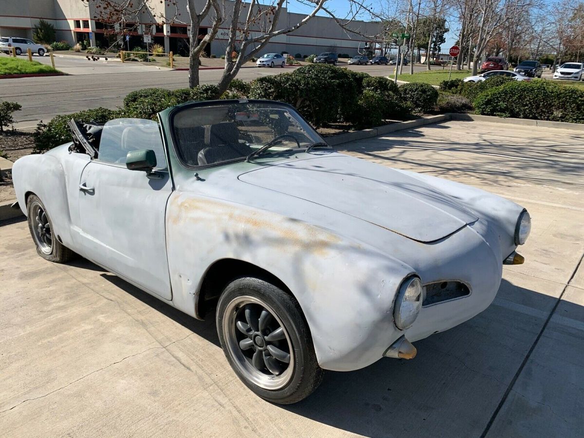 1969 VW Volkswagen Karmann Ghia Convertible Primer Coat Runs Big Project Car 1969 Volkswagen Karmann Ghia