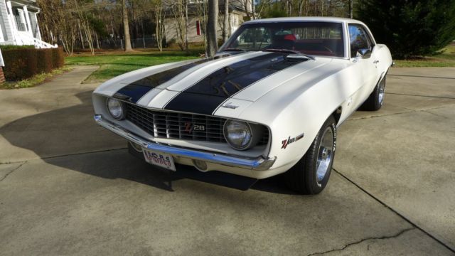 1969 z28 Camaro - White, Black Stripes, Red Interior 1969 Chevrolet Camaro Z28