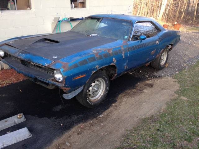 1970 AAR CUDA B5 BLUE 4Spd **REAL DEAL** NEEDS TOTAL RESTO 1970 Plymouth Barracuda
