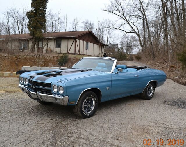 1970 CHEVELLE SS CONVERTIBLE 396 4SPD PS PDB TACH ORIGINAL METAL ASTRO BLUE NICE 1970 Chevrolet Chevelle SS 396 4SPD 12 BOLT PS PDB TILT TACH FLAPPER