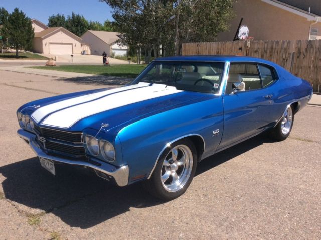 1970 Chevelle SS427, 4-Speed, A/C, Cow Induction, Gorgeous Bright Blue/White 1970 Chevrolet Chevelle
