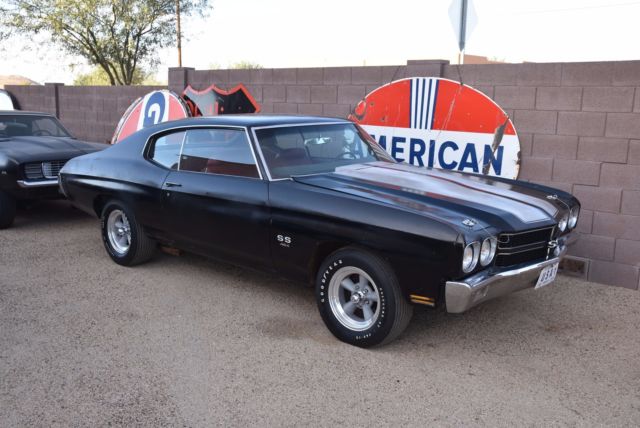 1970 Chevelle SS454 LS5, M22 4spd, CRV 12 bolt 3.31 posi Tuxedo Black on Red 1970 Chevrolet Chevelle SS454 LS5 Tuxedo Black "Ultimate Day II Barn Find"