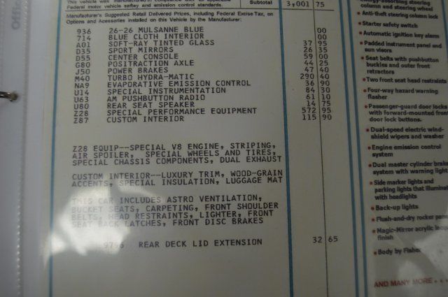 1970 Chevrolet Camaro Z28 COPO - photo 8