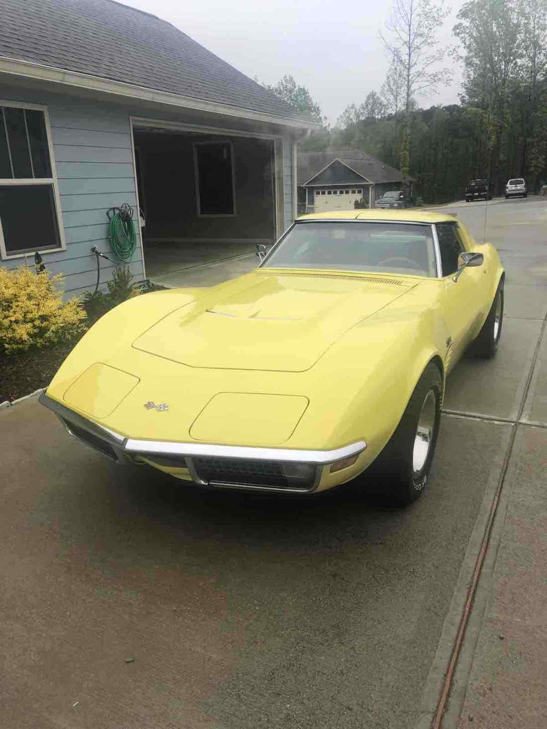 1970 Chevrolet Corvette C3 Sportscar Yellow RWD Automatic Stingray 1970 Chevrolet Corvette C3 Stingray