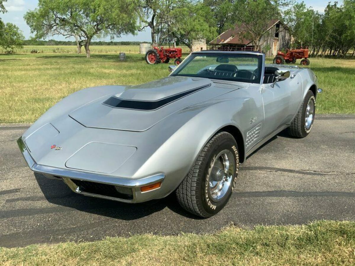 1970 Chevrolet Corvette Convertible crate 350 4spd PS PB 12754 Miles Silver Meta 1970 Chevrolet Corvette Convertible crate 350 4spd PS PB