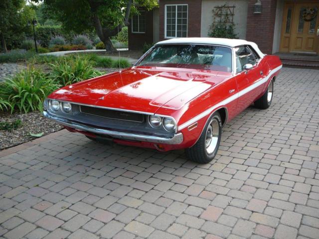 1970 DODGE CHALLENGER CONVERTIBLE FACTORY RED ON RED 440 V8 XLNT 1970 Dodge Challenger
