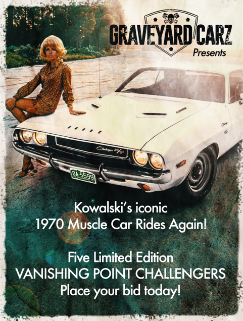 1970 Dodge Challenger R/T Vanishing Point Tribute Kowalski Graveyard Carz 1970 Dodge Challenger