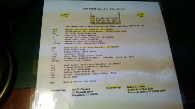 1970 Dodge Super Bee 383 4-Speed Documented Low Miles! - photo 9