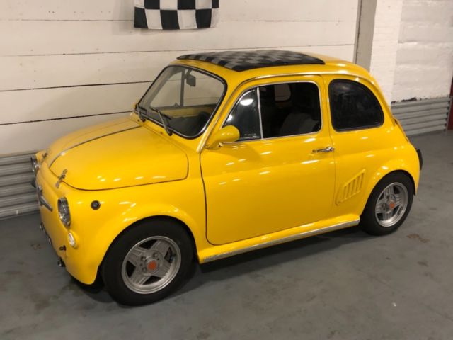 1970 Fiat 500 Yellow Abarth Upgrades 650cc Engine Nice shape No Reserve 1970 Fiat 500