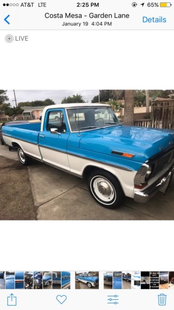 1970 ford F100 truck orig Calif 89k mile truck 1970 Ford F-100 Ranger