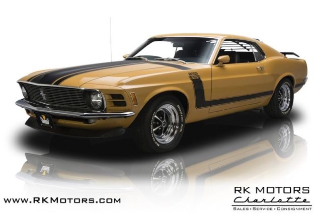 1970 Ford Mustang Boss 302 Bright Gold Metallic Coupe 302 V8 4 Speed Manual 1970 Ford Mustang Boss 302